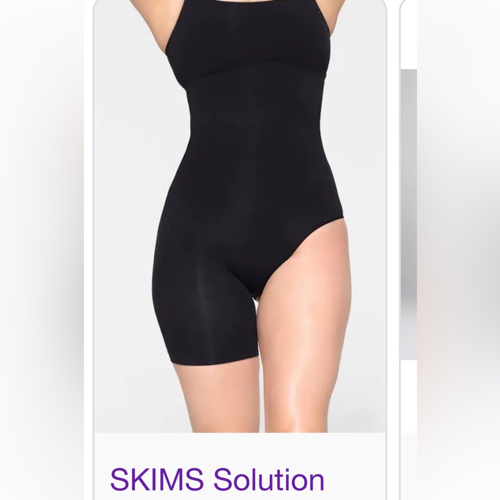 NWT SKIMS Black Side-slit Shapewear with Elastic Waistband medium